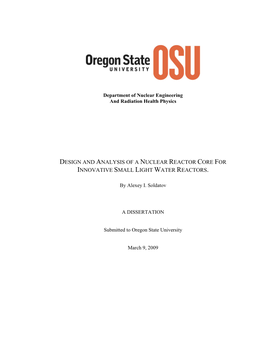 Design and Analysis of a Nuclear Reactor Core for Innovative Small Light Water Reactors