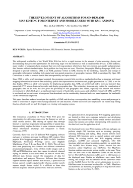 The Development of Algorithms for On-Demand Map Editing for Internet and Mobile Users with Gml and Svg