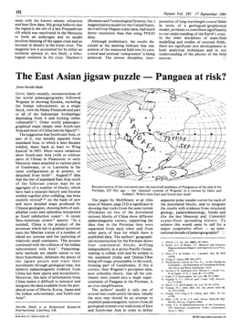 The East Asian Jigsaw Puzzle Pangaea at Risk? from Neville Haile