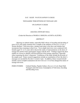 Eat. Sleep. Watch Dawson's Creek: Teenagers
