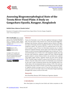 A Study on Gangachara Upazila, Rangpur, Bangladesh