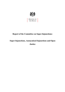 Report of the Committee on Super-Injunctions