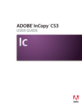 Incopy CS3 User Guide