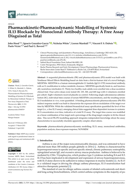 Pharmacokinetic-Pharmacodynamic Modelling of Systemic IL13 Blockade by Monoclonal Antibody Therapy: a Free Assay Disguised As Total