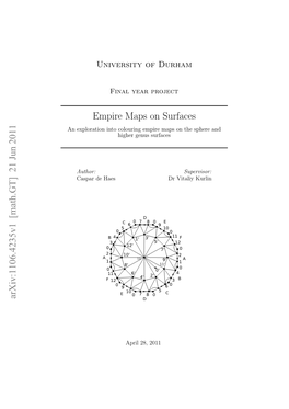 Empire Maps on Surfaces Arxiv:1106.4235V1 [Math.GT]