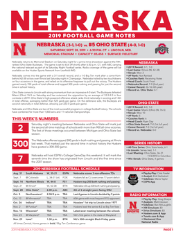 2019 Football Game Notes