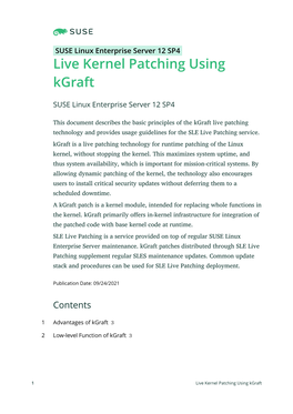 Live Kernel Patching Using Kgraft