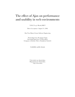 The Effect of Ajax on Performance and Usability in Web Environments