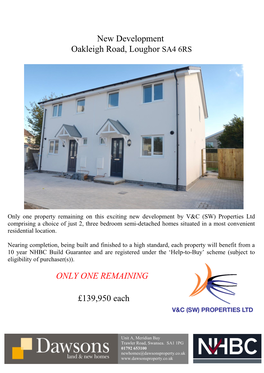 New Development Oakleigh Road, Loughor SA4