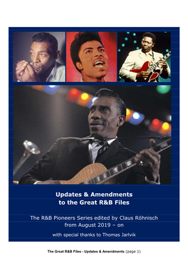 Updates & Amendments to the Great R&B Files