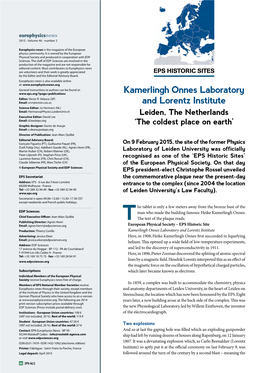 Kamerlingh Onnes Laboratory and Lorentz Institute