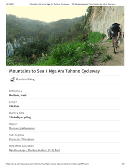 Mountains to Sea / Nga Ara Tuhono Cycleway — NZ Walking Access Commission Ara Hīkoi Aotearoa