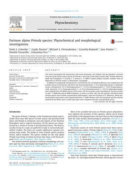 Farinose Alpine Primula Species: Phytochemical and Morphological Investigations