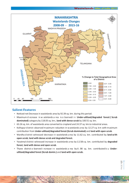 MAHARASHTRA Spatial Distribution of Wastelands 2015-16