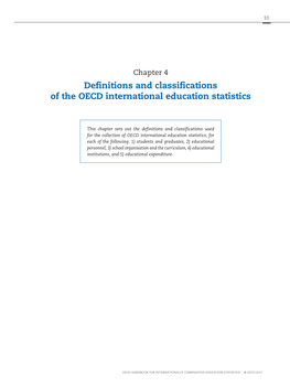 Definitions and Classifications of the OECD International Education Statistics