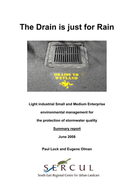 SERCUL SME Report Summary – the Drain Is Just for Rain