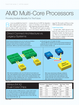 AMD Multi-Core Processors Providing Multiple Benefits for the Future