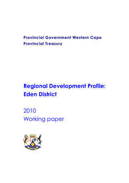 Regional Development Profile: Eden District 2010 Working Paper