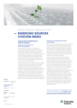 — Emerging Sources Citation Index