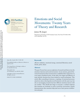 Emotions and Social Movements: Twenty Years of Theory and Research