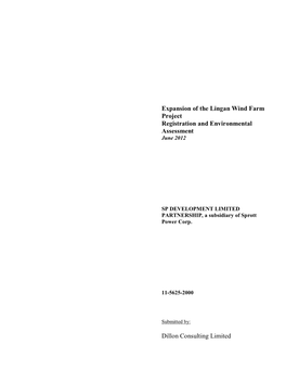 Expansion of the Lingan Wind Farm Project Registration and Environmental Assessment June 2012