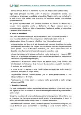 118 Piano Locale Unitario Dei Servizi Alla Persona 2007- 2009 / Distretto Socio-Sanitario Di CARBONIA Momenti Di Partecipazione Del Terzo Settore