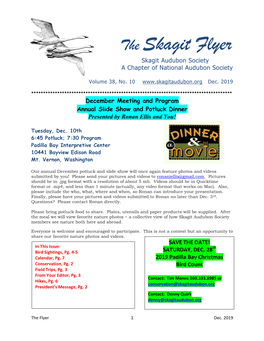 The Skagit Flyer Skagit Audubon Society a Chapter of National Audubon Society