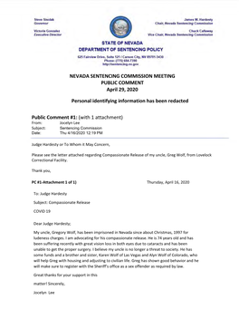 April 29, 2020 Public Comment with Responses