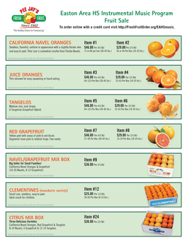 Easton Area HS Instrumental Music Program Fruit Sale