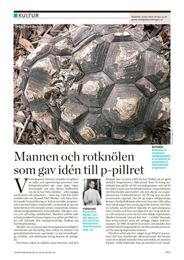 Mannen Och Rotknölen Som Gav Idén Till P-Pillret