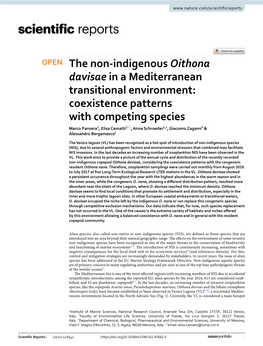 The Non-Indigenous Oithona Davisae in a Mediterranean