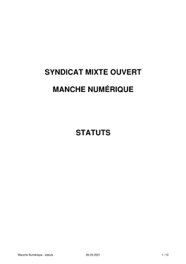 Syndicat Mixte Ouvert Manche Numérique Statuts