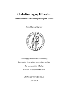 Globalisering Og Litteratur