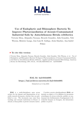 Use of Endophytic and Rhizosphere Bacteria to Improve