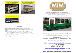 MIM Bus Kits Comprise Polyurethane Resin Bodyshells & Chassis