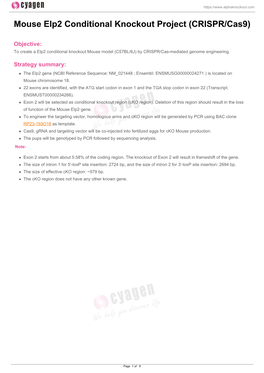 Mouse Elp2 Conditional Knockout Project (CRISPR/Cas9)