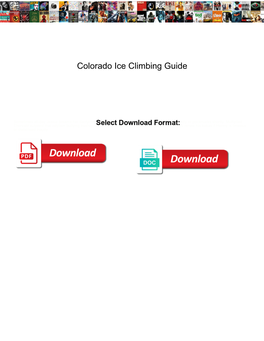 Colorado Ice Climbing Guide