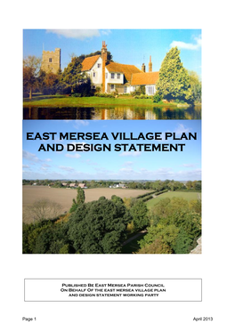 East Mersea Village Plan and Design Statement
