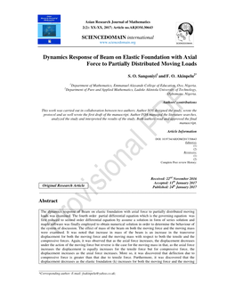 Dynamics Response of Beam on Elastic Foundation with Axial Force to Partially Distributed Moving Loads