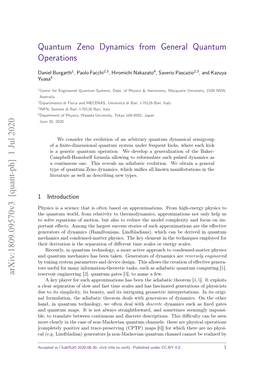 Quantum Zeno Dynamics from General Quantum Operations