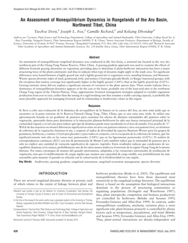 An Assessment of Nonequilibrium Dynamics in Rangelands of the Aru Basin, Northwest Tibet, China Tsechoe Dorji,1 Joseph L