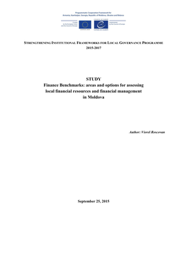 STUDY Finance Benchmarks: Areas and Options for Assessing Local Financial Resources and Financial Management in Moldova