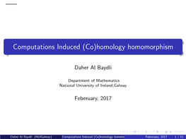 Homology Homomorphism