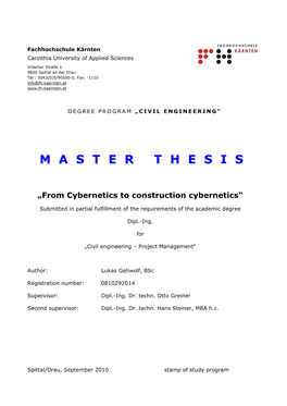 From Cybernetics to Construction Cybernetics“