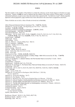 Full Index Covering Bulletin 1 to Journal