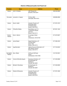 CJA Panel List 020717