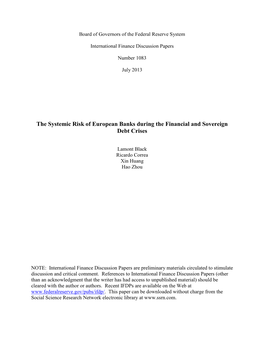 The Systemic Risk of European Banks During the Financial and Sovereign Debt Crises