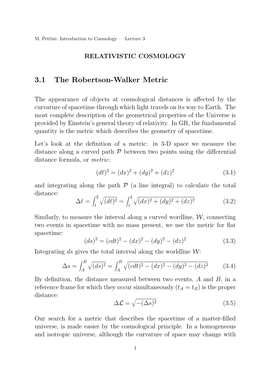 3.1 the Robertson-Walker Metric