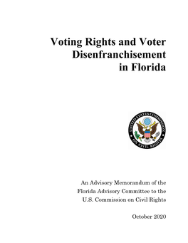 Voting Rights and Voter Disenfranchisement in Florida (2020)