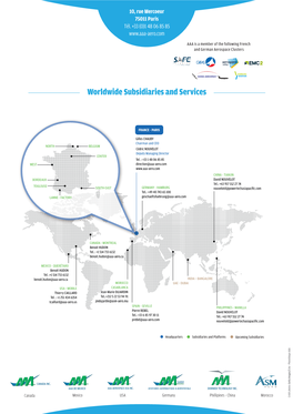 Worldwide Subsidiaries and Services